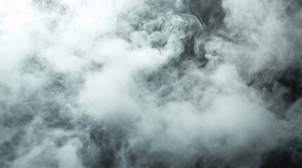 Obraz premium Low-lying mist envelops ground creating an eerie atmosphere at dawn in a secluded landscape revealing the beauty of nature's steam