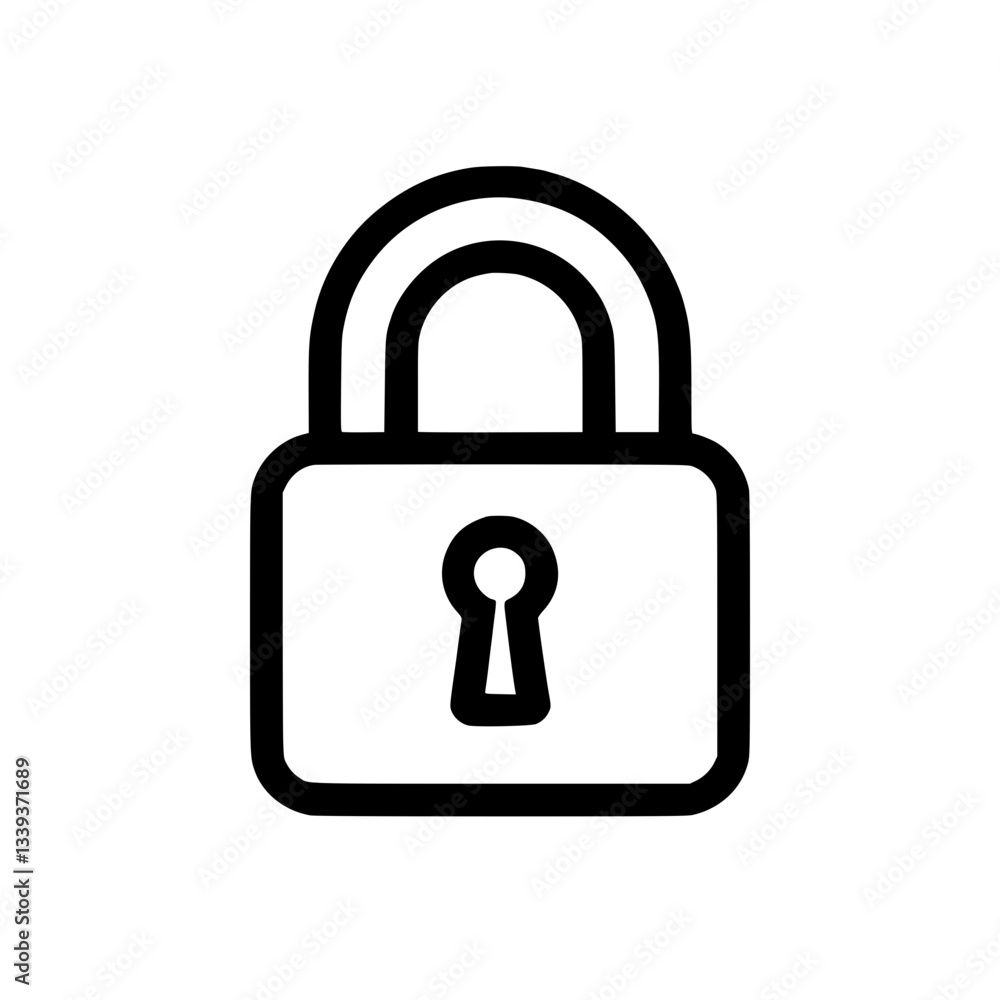 Poster security lock icon a classic symbol for privacy data protection and secure access in digital and phy