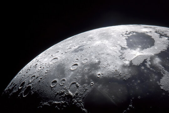 Majestic moon surface showing craters and lunar landscape in space