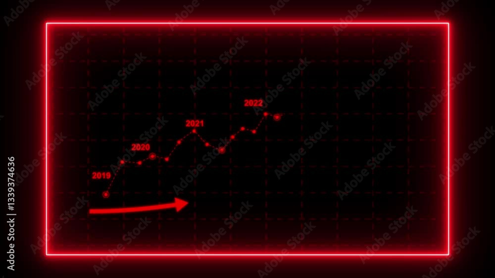Poster concept of financial analysis, business performance animation by info-graph design by neon rectangle