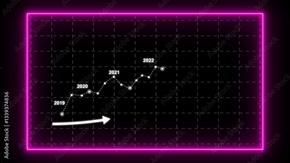 Poster concept of financial analysis, business performance animation by info-graph design by neon rectangle