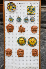 porcelain souvenirs on the street in Syracuse, Sicily	

