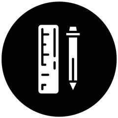 Pencil and Ruler Vector Design Icon Style