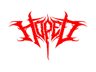 Deathmetal style logo with the words "HOPED" color red