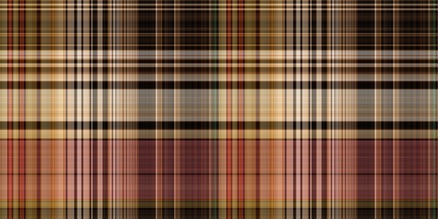 Warm fall gingham tartan check seamless border pattern. Woven classic variegated ombre check ribbon trim. Repeatable banner for washing tape and for fashion edging design.