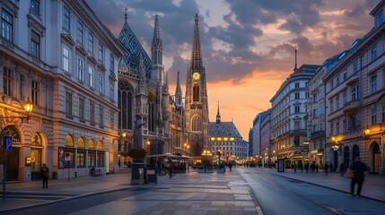 Fototapeta premium Street view of old town in Prague, Czech Republic.