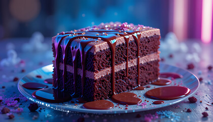 chocolate cake on a plate