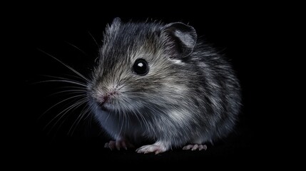 Chinese Hamster. Cute Mouse-Like Rodent Pet with Furry Whiskers