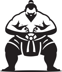 Samurai Fighter Minimalist Illustration Design 