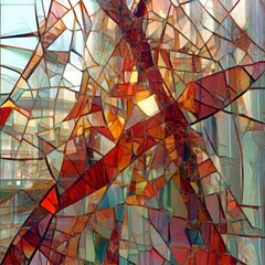 Fototapeta premium Stunning Abstract Mosaic Art with Vibrant Colors and Intricate Shapes