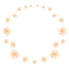 Floral wreath. Sun flowers. Field flower round frame. Wildflowers. Meadow flowers circle border