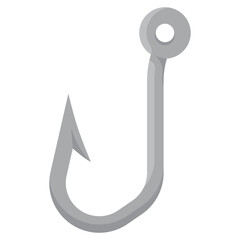 Fishing hook vector cartoon illustration isolated on a white background.