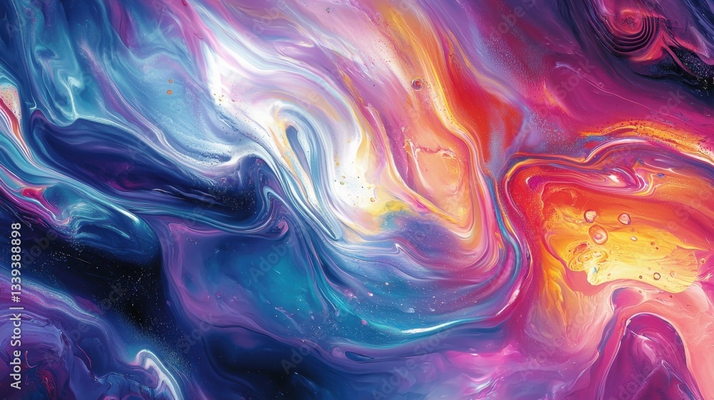 Aufkleber this artwork features a dynamic swirl of colors blending together to create a vivid cosmic-like effe