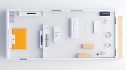 Modern Apartment Floor Plan: Top-Down View of a Stylish and Functional Space