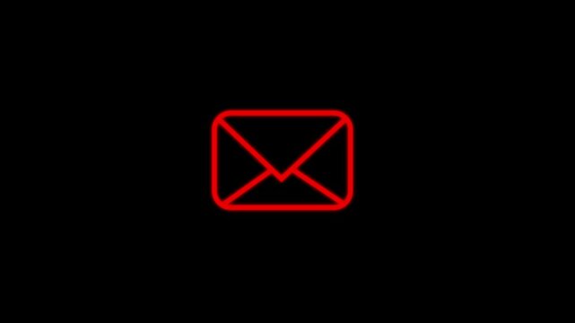 Email messaging app icon appearing and then receiving many notifications Social media animation concept information internet lcs letter mail mailbox mails malware message messages messenger mobile 