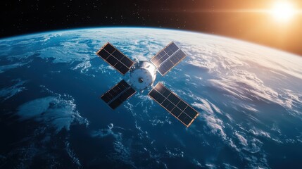 Obraz premium Satellite station hacking into global temperature records, science fiction meets political drama