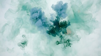 Artistic Abstract Composition Showing Ethereal Smoke and Colorful Swirls