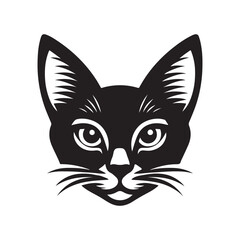 Black silhouette of cat. Vector illustration.