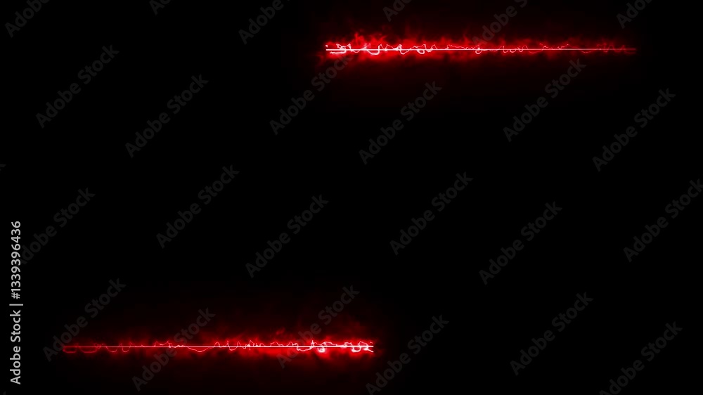 Poster glowing red color neon border rectangle with laser illuminated abstract background – horizontal vide