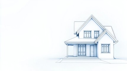 Fototapeta premium Architectural Blueprint: A Modern Two-Story House Design