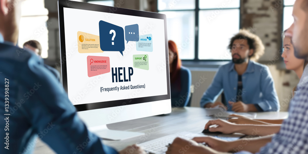Poster help screen on the website provide answer to faq frequently asked question brisk with knowledge info