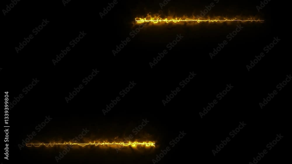 Poster glowing yellow color neon border rectangle with laser illuminated abstract background – horizontal v