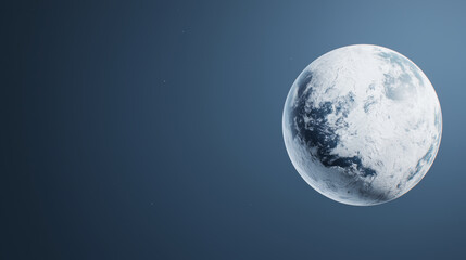 Fototapeta premium stunning view of planet space, showcasing its surface and atmosphere. celestial body is surrounded by dark blue backdrop, creating serene and vast