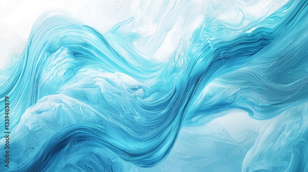 Poster delicate swirls of blue create a mesmerizing flow, illustrating the dynamic movement of water. the i
