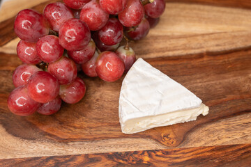 Brie Cheese and Fresh Red Grapes