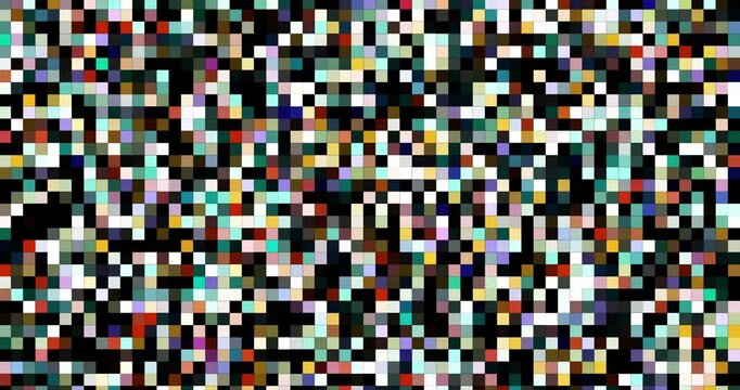 Abstract Looping Multi Color Retro Pixel Blocks Light Dance Seamless Loop 4K 