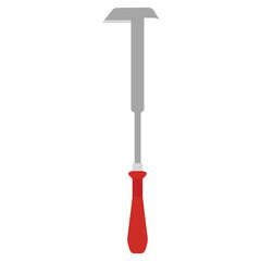 Crevice weeder tool vector cartoon illustration isolated on a white background.