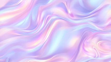 Obraz premium Abstract iridescent background with soft pastel waves and smooth flowing texture. Concept of luxury design, fluid motion, modern elegance, holographic aesthetic