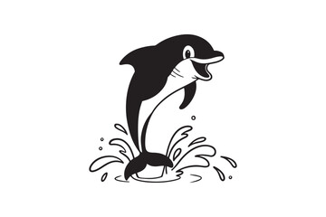 Naklejka premium Dolphin silhouette vector illustration