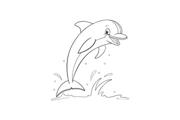 Naklejka premium Dolphin silhouette vector illustration