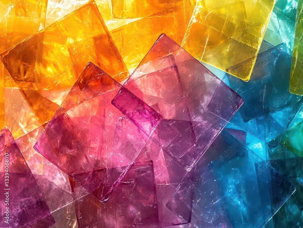 Poster abstract gradient film negatives layered in an overlapping pattern under soft directional lighting