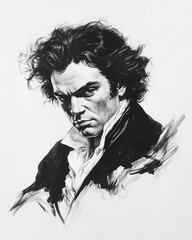 Fototapeta premium Composer Beethoven. German Classical Pianist and Musician from Bonn