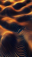 Abstract Golden Wave Patterns - Futuristic Geometric Design