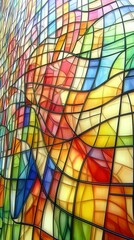 Fototapeta premium Stunning Stained Glass Art: A Colorful Architectural Design