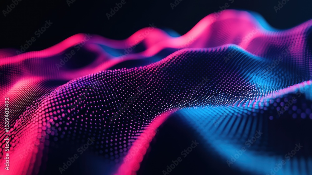 Poster d digital pattern with glowing particles and light effects, symbolizing modern technology. perfect f