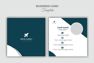 Travel agency business card template
