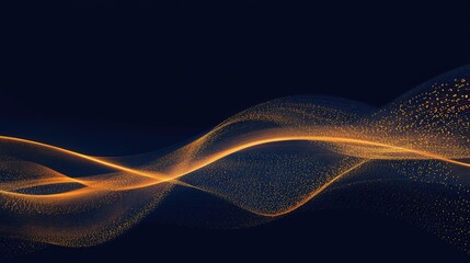 Abstract glowing light lines gently weaving through a dark background, symbolizing mental clarity and mindfulness. Copy space.
