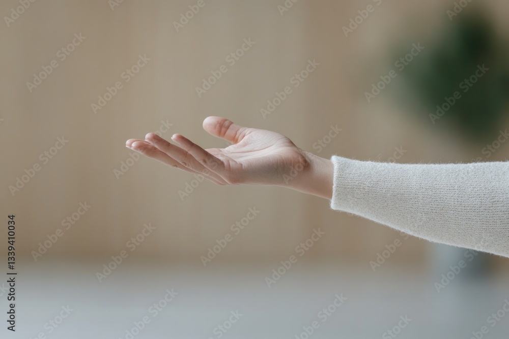 Poster close-up of dancer expressive hands performing graceful gesture set against blurred studio backgroun