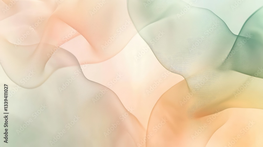 Poster a soft, blurred pastel background with flowing abstract shapes, creating a sense of balance and ment