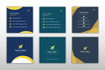 Travel agency business card design template