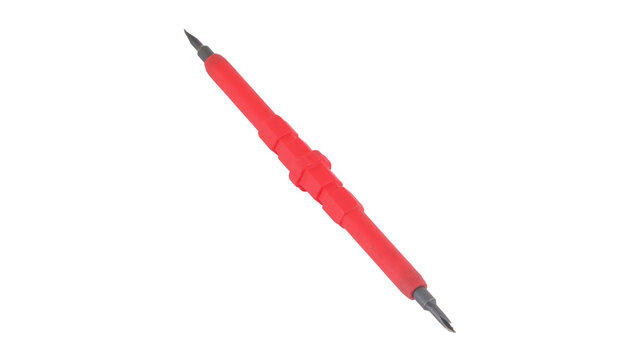 red pencil isolated on white background
