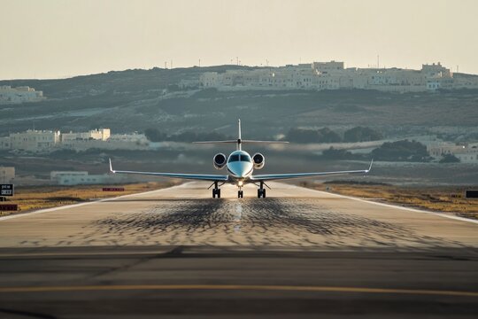 Corporate Learjet 75 on Final Approach at Luqa Aerodrome, Malta