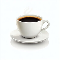 Coffee cup with steam on a white background  