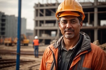 Fototapeta premium Labor Day portrait engineer construction background