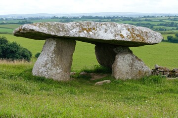 County Meath: Travel to Loughcrew Cairns Historic Passage Tomb, a Megalithic Relic in Green Irish Landscape