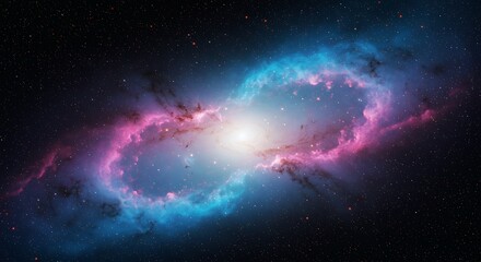 Obraz premium Cosmic Nebula: A Celestial Dance of Pink and Blue